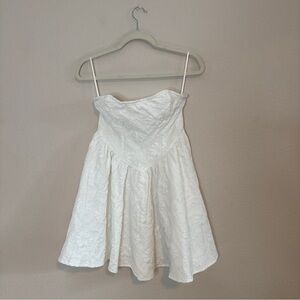 White Strapless Lace Dress